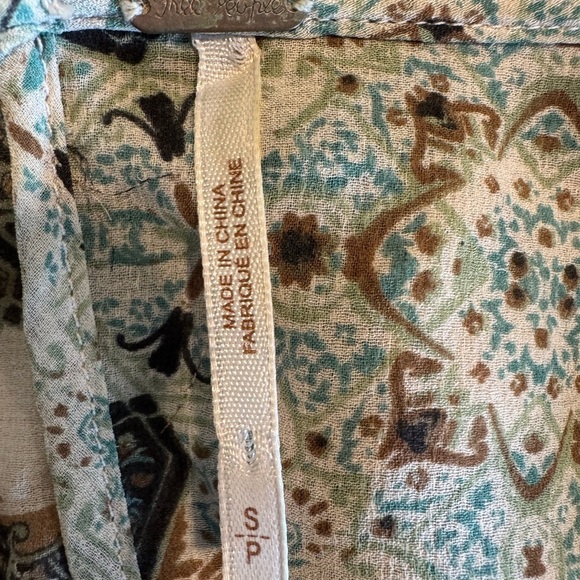 Free People Boho long sleeve babydoll dress size small - Picture 9 of 11